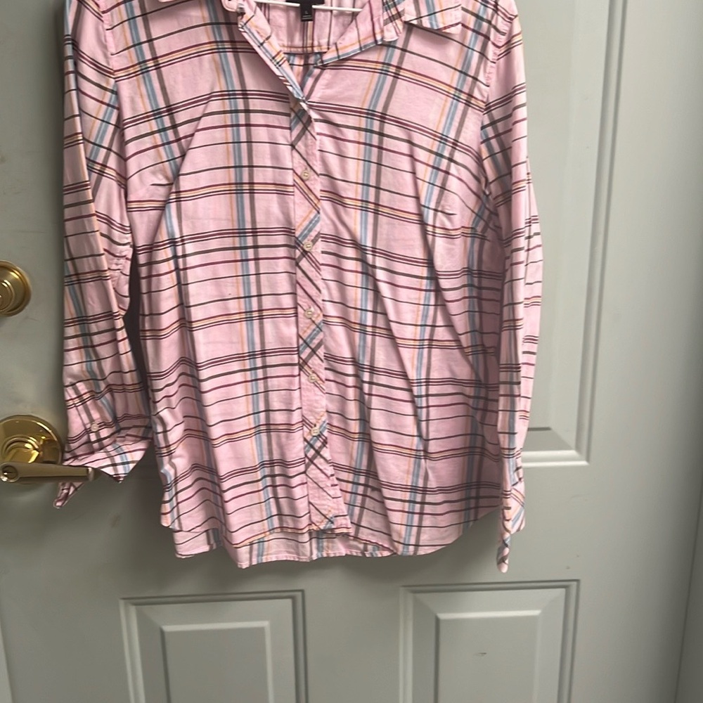 Pink Plaid Button-Up Shirt